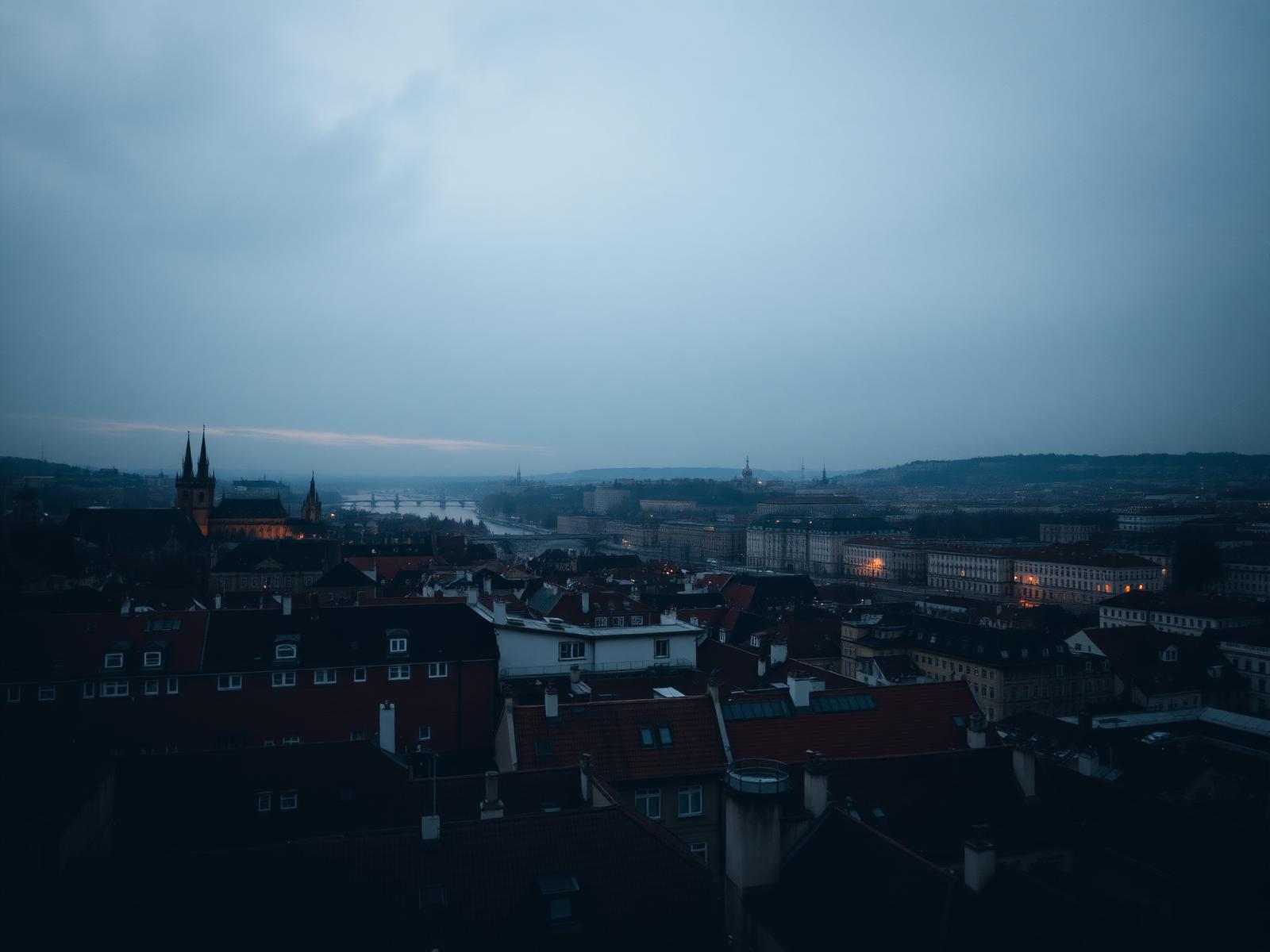 Prague skyline at dusk — STAM Consultancy headquarters